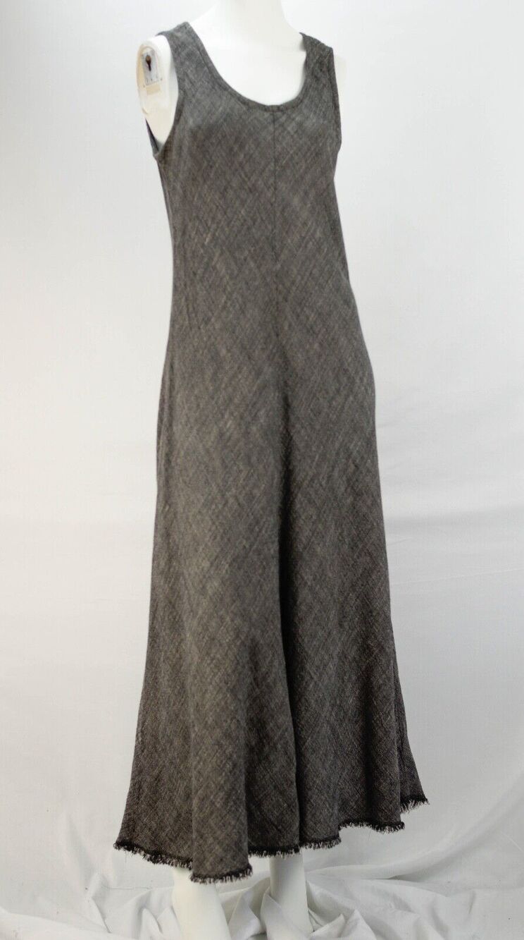 Eileen Fisher Gray Sleeveles Maxi Dress Size Medium M